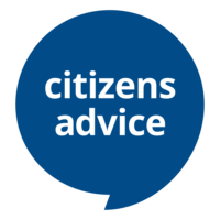 Blue speech bubble with the words citizens advice in white lowercase letters, offering guidance on business VoIP phones for seamless communication.