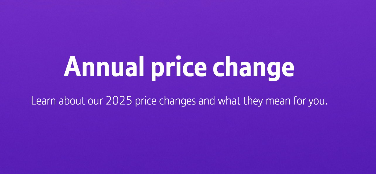 bt price increase annual price change