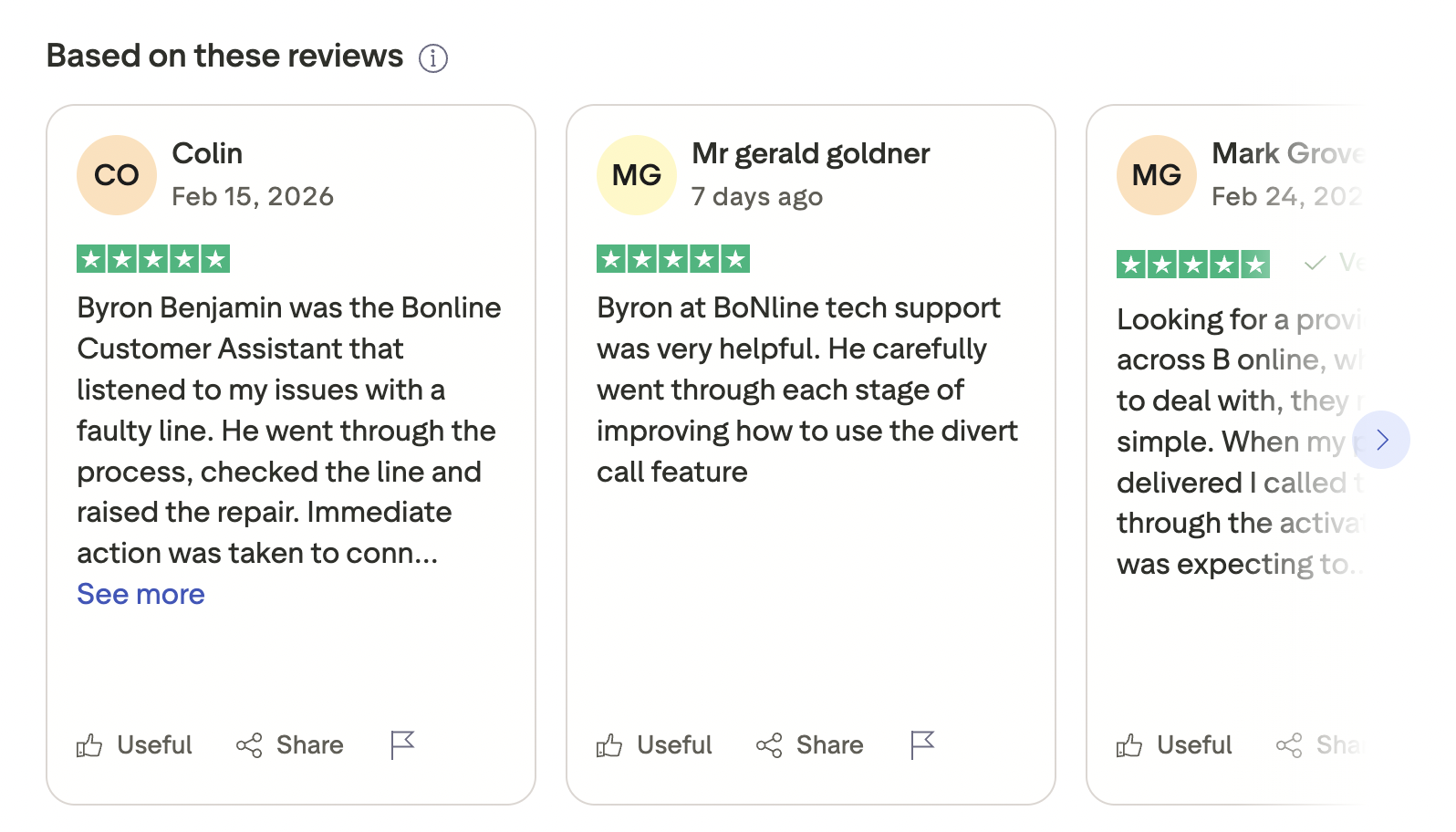 bonline reviews trustpilot